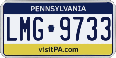 PA license plate LMG9733