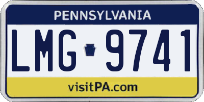 PA license plate LMG9741