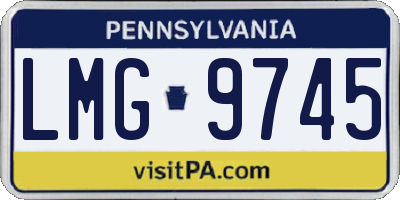 PA license plate LMG9745