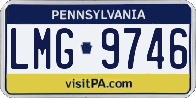 PA license plate LMG9746