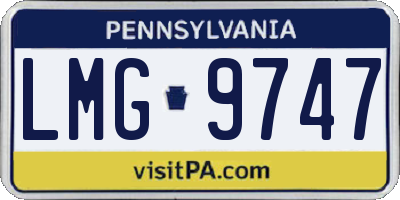 PA license plate LMG9747