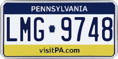 PA license plate LMG9748