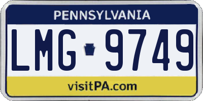 PA license plate LMG9749