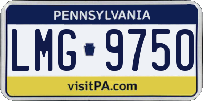 PA license plate LMG9750