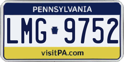 PA license plate LMG9752