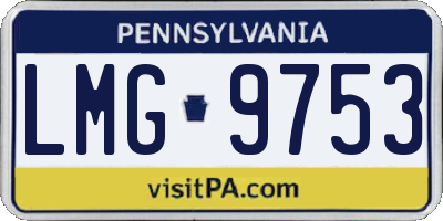 PA license plate LMG9753