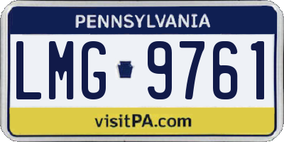 PA license plate LMG9761