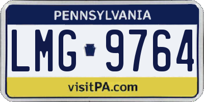 PA license plate LMG9764