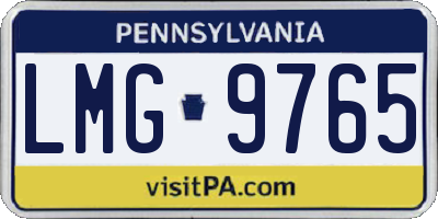 PA license plate LMG9765