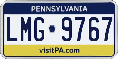 PA license plate LMG9767