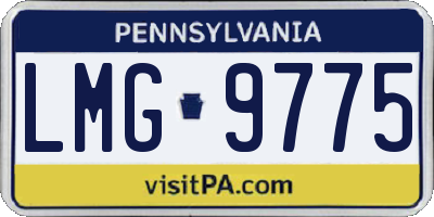 PA license plate LMG9775