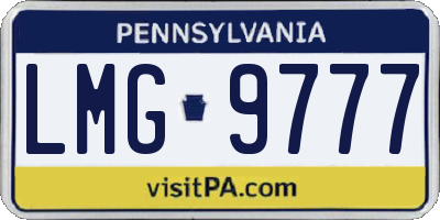 PA license plate LMG9777