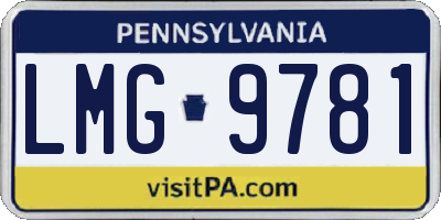 PA license plate LMG9781