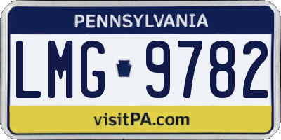 PA license plate LMG9782
