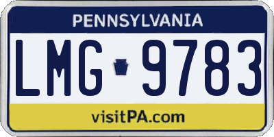 PA license plate LMG9783