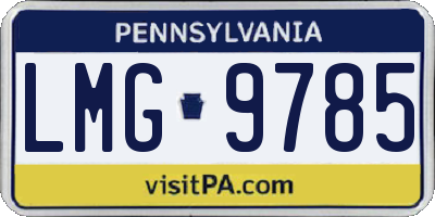 PA license plate LMG9785