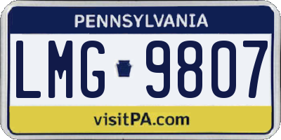 PA license plate LMG9807