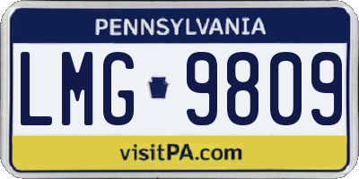 PA license plate LMG9809