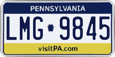 PA license plate LMG9845