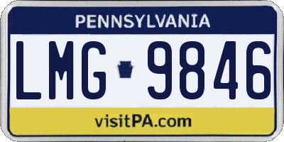 PA license plate LMG9846