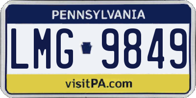 PA license plate LMG9849