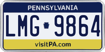 PA license plate LMG9864