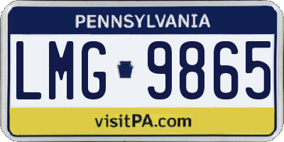 PA license plate LMG9865