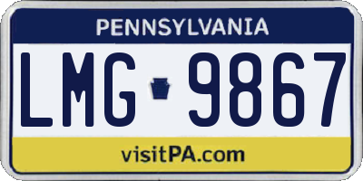 PA license plate LMG9867