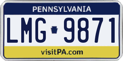 PA license plate LMG9871
