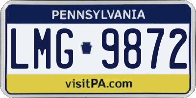 PA license plate LMG9872