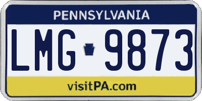 PA license plate LMG9873