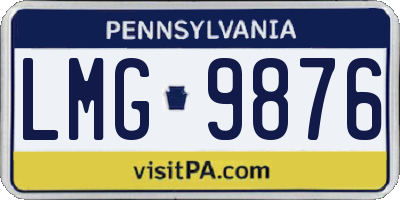 PA license plate LMG9876