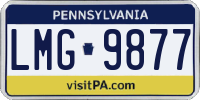 PA license plate LMG9877