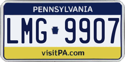 PA license plate LMG9907