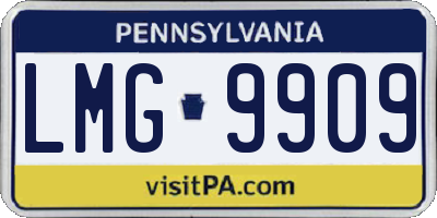 PA license plate LMG9909