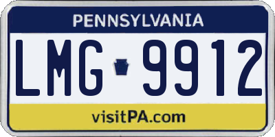 PA license plate LMG9912