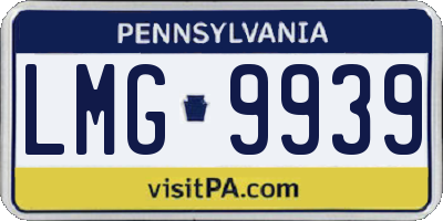 PA license plate LMG9939