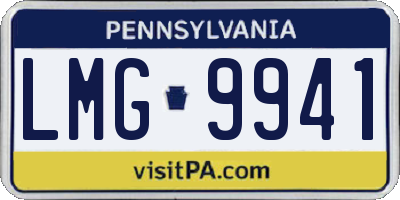 PA license plate LMG9941