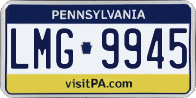 PA license plate LMG9945