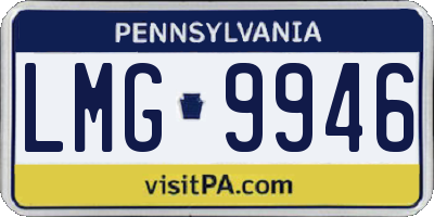 PA license plate LMG9946