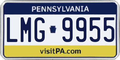 PA license plate LMG9955