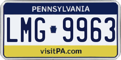 PA license plate LMG9963