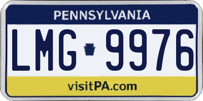 PA license plate LMG9976