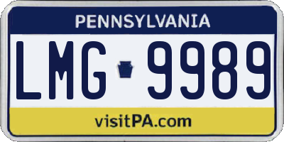 PA license plate LMG9989