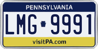 PA license plate LMG9991