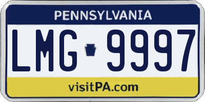 PA license plate LMG9997