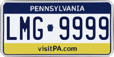 PA license plate LMG9999