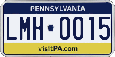 PA license plate LMH0015
