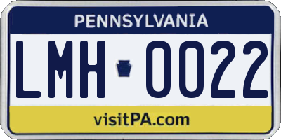 PA license plate LMH0022