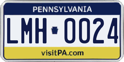 PA license plate LMH0024